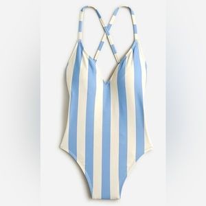 J.Crew NWT Cross-back one-piece swimsuit in Fairfax Stripe sz 4